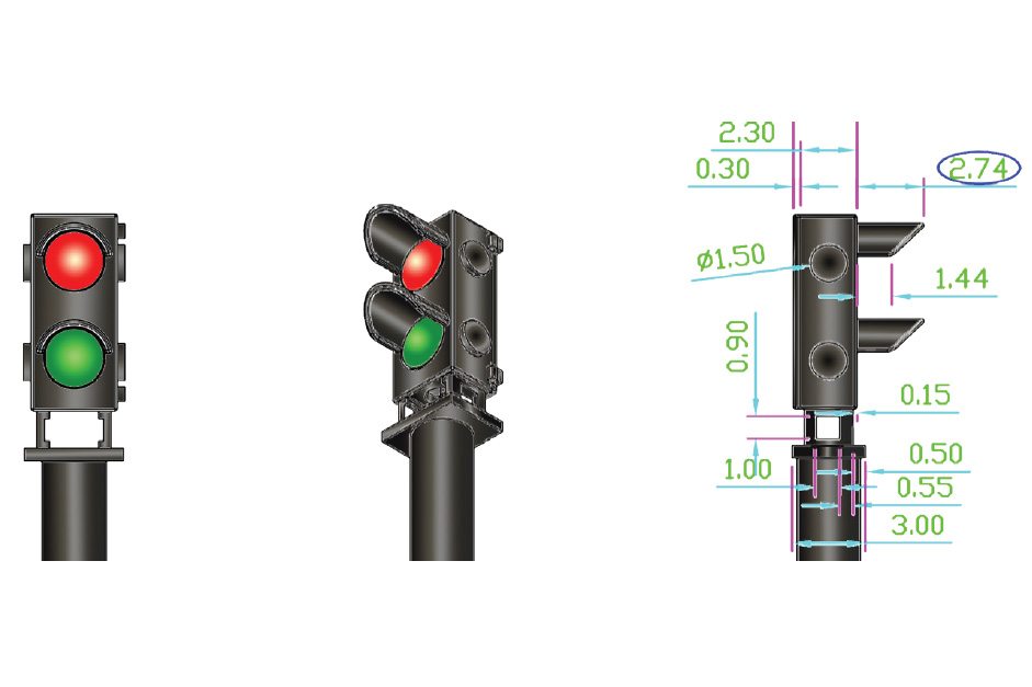 ALPHA MIMIC 12 x 2-wire Red/Green Ground Signals with easy-to-use mounting adapters and control board.