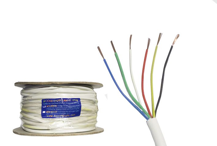 Accessory Wire 50m 7x 0.2mm 6 Core in White Sheath