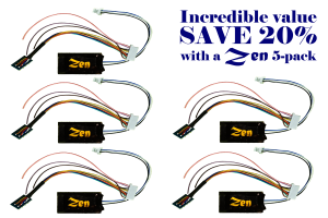 Zen Black Decoder. Midi-sized HIGH POWER decoder with 8-P harness. 6 FN. (5-Pack)