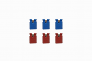6 Spare ABC Board Headers, 3x Blue, 3x Red