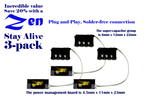 Zen 3-Wire Large Stay Alive for Zen Black & Blue+ Decoders (3-Pack)