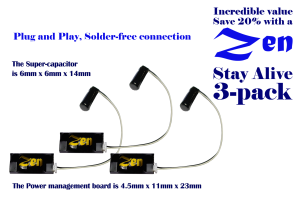 Zen 3-Wire Small Stay Alive for Zen Black & Blue+ Decoders (3-Pack)