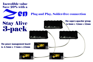Zen 3-Wire Super High-Power Stay Alive for Zen Black & Blue+ Decoders (3-Pack)