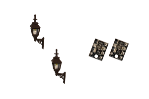 4mm Scale Gas Wall Lamps – Black (2 pack)