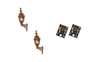 4mm Scale Gas Wall Lamps – Brown (2 pack)