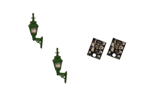 4mm Scale Gas Wall Lamps – Green (2 pack)