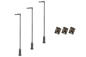 4mm Scale Modern Post Lamps - Grey (3 pack)