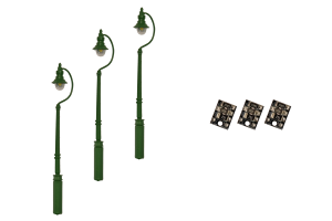 4mm Scale Swan-Neck Street/Platform Lamps - Green (3 pack)
