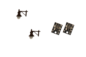 4mm Scale Swan-Neck Wall Lamps - Black (2 pack)