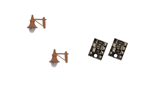 4mm Scale Swan-Neck Wall Lamps - Brown (2 pack)