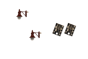 4mm Scale Swan-Neck Wall Lamps - Maroon (2 pack)