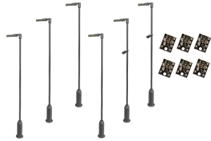 4mm Scale Modern Post Lamps Value Pack - Grey (6 pack)