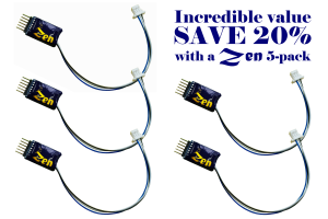 Zen Blue+ Decoder: NEM651 6-Pin Direct – 2 Function (5-pack)